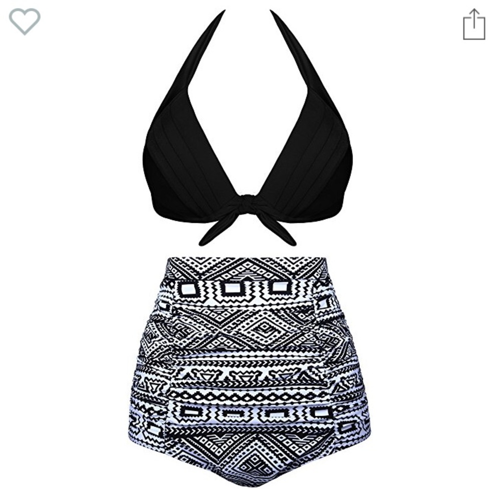 Retro High Waist Bathing Suit
